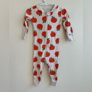 Hanna Andersson baby full zipper sleeper pumpkin pajamas, size 18-24 months